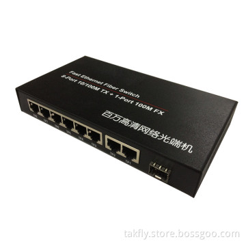 100m 1 Optical Port and 8 RJ45 Port
